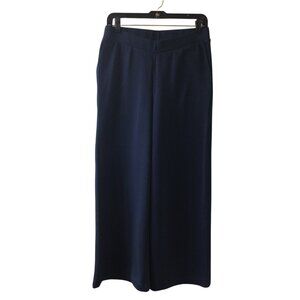 J Jill Pure Pants Women’s XS Extra Small Navy Blue Pull On Wide Leg Cropped